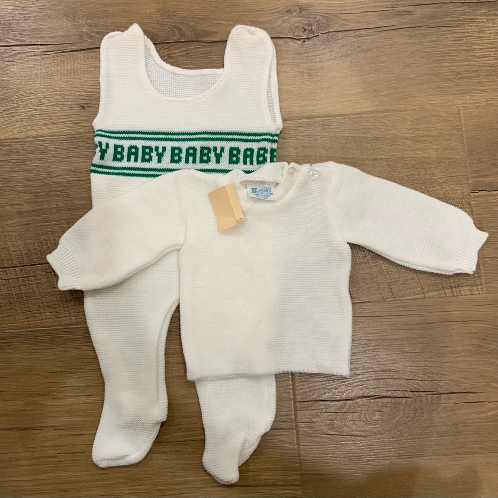 Vintage baby romper and sweater set Japan